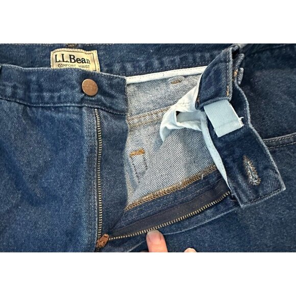 LL Bean Jeans Mens 38 X 29 Blue Denim 100% Cotton Comfort Waist Straight Leg - Picture 4 of 7